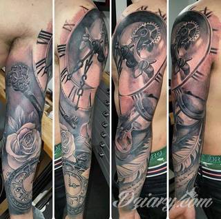 Niesamowite w swojej formie tatuaże-rękawy zajmują cała powierzchnię ramiona i przedramiona. Tworzą jednolitą zdobiącą ciało całość. Taki graficzny rękaw na skórze to tatuaż szczególnie ciekawy w przypadku aktywnych, silnych mężczyzn. 