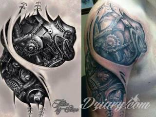 Niesamowite w swojej formie tatuaże-rękawy zajmują cała powierzchnię ramiona i przedramiona. Tworzą jednolitą zdobiącą ciało całość. Taki graficzny rękaw na skórze to tatuaż szczególnie ciekawy w przypadku aktywnych, silnych mężczyzn. 