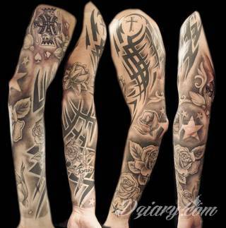 Niesamowite w swojej formie tatuaże-rękawy zajmują cała powierzchnię ramiona i przedramiona. Tworzą jednolitą zdobiącą ciało całość. Taki graficzny rękaw na skórze to tatuaż szczególnie ciekawy w przypadku aktywnych, silnych mężczyzn. 