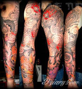 Niesamowite w swojej formie tatuaże-rękawy zajmują cała powierzchnię ramiona i przedramiona. Tworzą jednolitą zdobiącą ciało całość. Taki graficzny rękaw na skórze to tatuaż szczególnie ciekawy w przypadku aktywnych, silnych mężczyzn. 