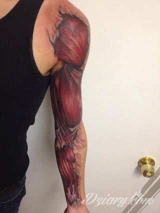 Niesamowite w swojej formie tatuaże-rękawy zajmują cała powierzchnię ramiona i przedramiona. Tworzą jednolitą zdobiącą ciało całość. Taki graficzny rękaw na skórze to tatuaż szczególnie ciekawy w przypadku aktywnych, silnych mężczyzn. 