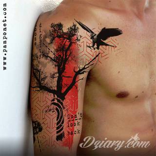 Niesamowite w swojej formie tatuaże-rękawy zajmują cała powierzchnię ramiona i przedramiona. Tworzą jednolitą zdobiącą ciało całość. Taki graficzny rękaw na skórze to tatuaż szczególnie ciekawy w przypadku aktywnych, silnych mężczyzn. 