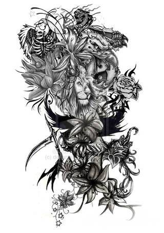 Niesamowite w swojej formie tatuaże-rękawy zajmują cała powierzchnię ramiona i przedramiona. Tworzą jednolitą zdobiącą ciało całość. Taki graficzny rękaw na skórze to tatuaż szczególnie ciekawy w przypadku aktywnych, silnych mężczyzn. 