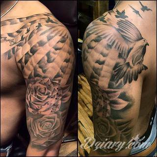 Niesamowite w swojej formie tatuaże-rękawy zajmują cała powierzchnię ramiona i przedramiona. Tworzą jednolitą zdobiącą ciało całość. Taki graficzny rękaw na skórze to tatuaż szczególnie ciekawy w przypadku aktywnych, silnych mężczyzn. 