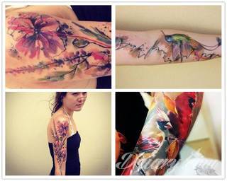 Niesamowite w swojej formie tatuaże-rękawy zajmują cała powierzchnię ramiona i przedramiona. Tworzą jednolitą zdobiącą ciało całość. Taki graficzny rękaw na skórze to tatuaż szczególnie ciekawy w przypadku aktywnych, silnych mężczyzn. 