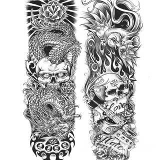 Niesamowite w swojej formie tatuaże-rękawy zajmują cała powierzchnię ramiona i przedramiona. Tworzą jednolitą zdobiącą ciało całość. Taki graficzny rękaw na skórze to tatuaż szczególnie ciekawy w przypadku aktywnych, silnych mężczyzn. 