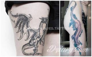 Smok na skórze to od lat jeden z najpopularniejszych wzorów tatuaży. Grafiki stają się mini-dziełami sztuki. Tatuaże ze smokami są pełne detali - zarówno cienkiej kreski, jak i wielu zastosowanych kolorów. Tego rodzaju grafiki sprawdzają się przede wszystkim w opcji wielkoformatowej. 