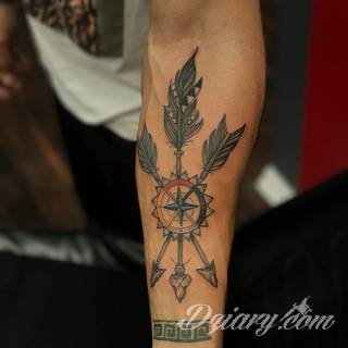 Tatuaże ze strzałami to bezpośredni symbol dynamiki zmian. Cienkie, zakończone jedynie szerszym motywem obrazy ze strzałką sugerowane są przede wszystkim na ozdobienie kończyn. Łydka, ramię, palce - na tych elementach tatuaże ze strzałami będą szczególnie interesujące. 