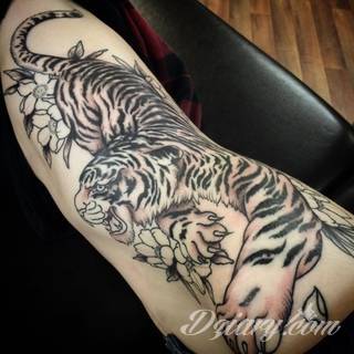Energia, drapieżność, gotowość na wszystko - tygrys na skórze nie pozostawia złudzeń co do charakteru właściciela. Tatuaże z tygrysem zaskakują czasami różnorodnością. Drapieżniki to nie tylko sam wyszczerzony łeb; chętnie stawia się też na całe sylwetki np. w ruchu. 