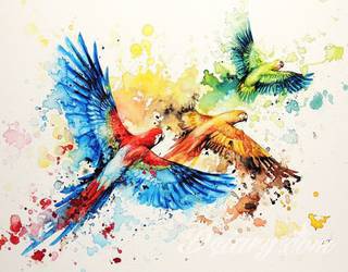 Akwarelowe tatuaże watercolor stanowią intrygujące połączenie unikatowych wzorów i rozbudowanej kolorystyki. Kreska jest w nich rozmyta; tworzą intrygujący efekt graficzny farby swobodnie przelewanej na skórze. 