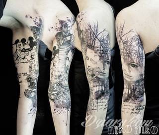 Akwarelowe tatuaże watercolor stanowią intrygujące połączenie unikatowych wzorów i rozbudowanej kolorystyki. Kreska jest w nich rozmyta; tworzą intrygujący efekt graficzny farby swobodnie przelewanej na skórze. 