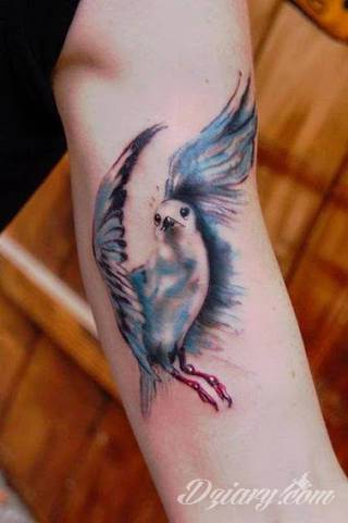 Akwarelowe tatuaże watercolor stanowią intrygujące połączenie unikatowych wzorów i rozbudowanej kolorystyki. Kreska jest w nich rozmyta; tworzą intrygujący efekt graficzny farby swobodnie przelewanej na skórze. 