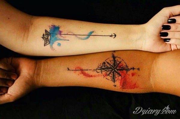 2. Matching Anchor and Compass Tattoos for Couples - wide 2