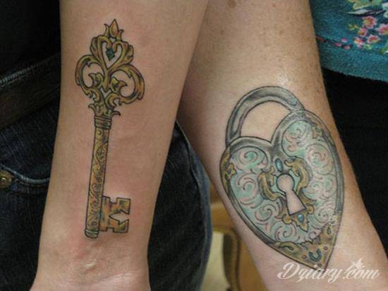 Tatuaż zamek z kluczem