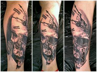 zegar czarny czaszka