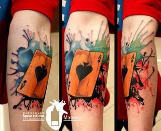As w watercolorowym motywie ze studia Speak In Color! Wykonał Meff. 
https://www.facebook.com/SpeakInColorTattoo