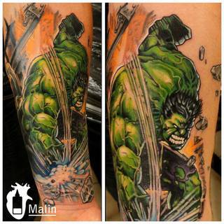 Hulk w wykonaniu Malina ze Speak In Color! https://www.facebook.com/SpeakInColorTattoo