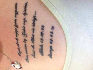 Mój ulubiony tatuaż zrobiony z miłości do dzieci, moich dzieci oczywiście :)