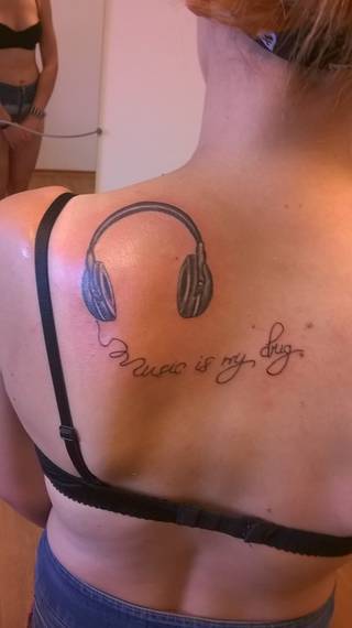 "Music is my drug" kolejny mój tatuaż!