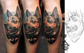 Pieseł wykonany przez Meffa ze studia Speak In Color!
https://www.facebook.com/SpeakInColorTattoo