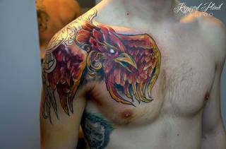 Początek większego projektu wraz z kawałkiem starszego tatuażu..