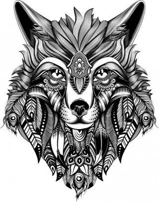 Pomysł na kolejną dziarę, pióra wilk zwierzęta