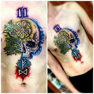 Slowianski naturalizm.. Zrobione w studiu Buszi ink, w Poznaniu. Autorką jest bardzo utalentowana kobieta OfeliaOfema. Co o tym sądzicie? ;)