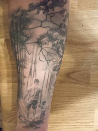 Tatuaż ojca z synem