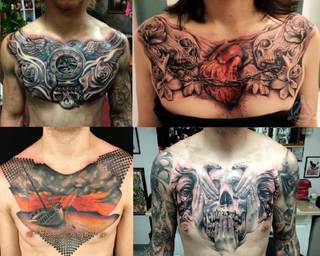 Tatuaże na klatce piersiowej mix