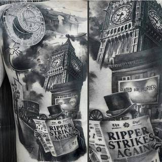 zwariowany motyw na plecach